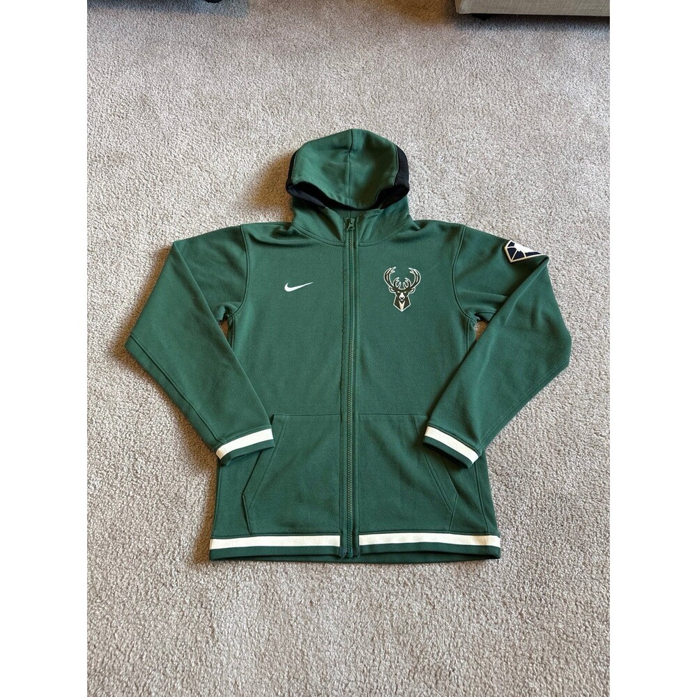 Milwaukee Bucks Nike Youth Athletic Hooded Jacket Size Medium